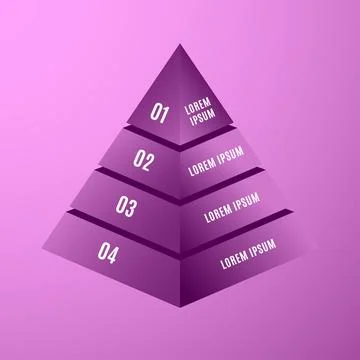 Pyramid Infographic with 4 Stages Stockillustratie