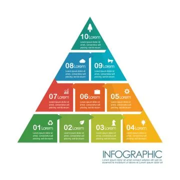 Pyramid infographic chart template イラスト素材