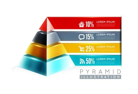 Pyramid infographic design Stock Illustration