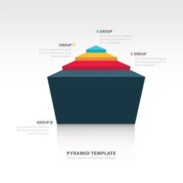 Pyramid infographic template 3D design Illustrazione stock