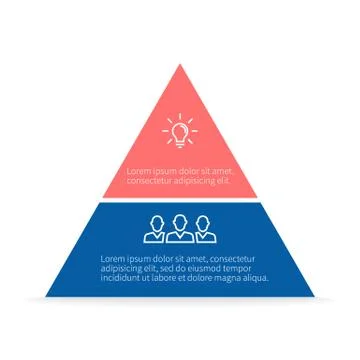 Pyramid for infographics. Vector chart, diagram with 2 steps, options. Stock Illustration