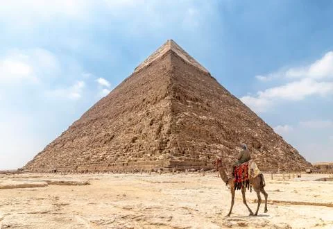 The Pyramid of Khafre or of Chephren, is the second-tallest and second-largest Stock Photos