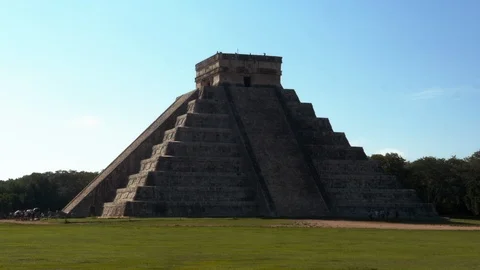 The Pyramid of Kukulcan at Chichen Itza. Two shots! Stock Footage 94711098