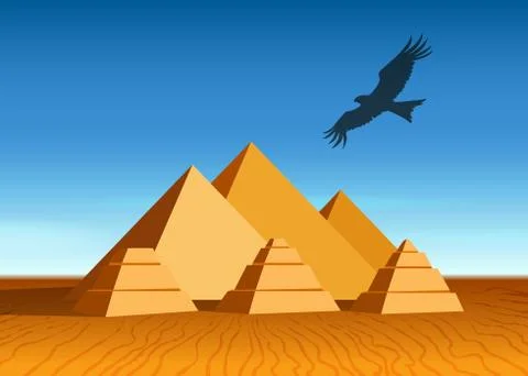 Pyramid landscape Stock Illustration
