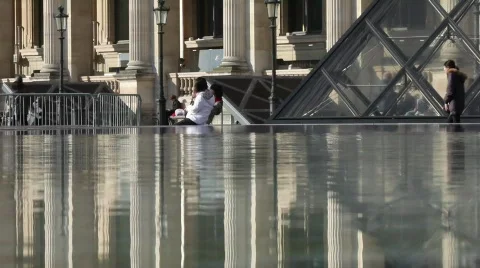 Pyramid of Louvre 03 Stock Footage 658007