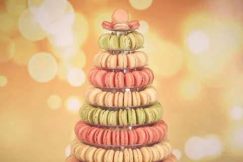 Pyramid of macaroons Stock Photos