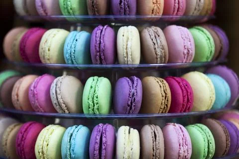 Pyramid of macaroons Stock Photos