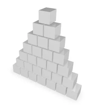 Pyramid made from cubes - 3d illustration Stock-Illustration