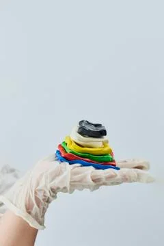 A pyramid made with plasticine Stock Photos