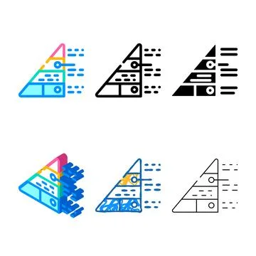 Pyramid maslow variations color icon vector color Stock Illustration