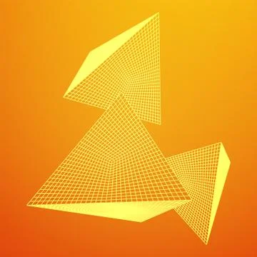 Pyramid molecular grid technology style. Stock Illustration