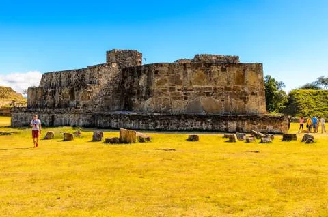 Pyramid of Monte Alban, a large pre-Columbian archaeological site, Santa Cruz Stock Photos