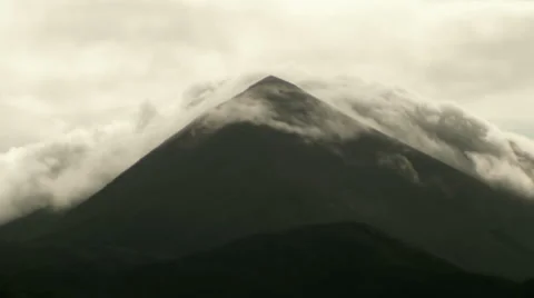 Pyramid mountain clouds Stock Footage 959869