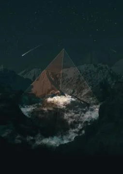A Pyramid in the Mountains Stock Illustration