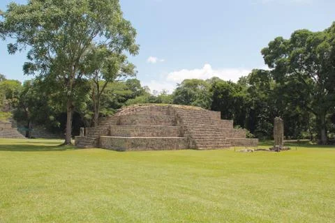Pyramid named "structure 4" at the ancient mayan archaelogical site of copan Stock Photos