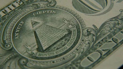 Pyramid on a one-dollar bill close-up Stock Footage 75459474