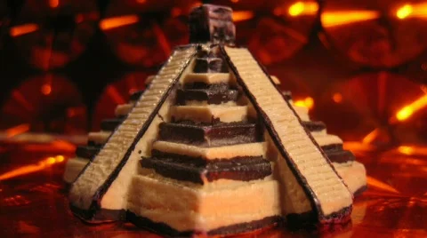 Pyramid Orange Spin Stock Footage 681043