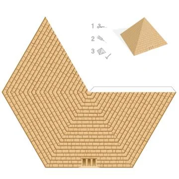 Pyramid Paper Model Template Ilustración de archivo
