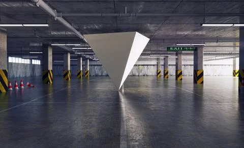 Pyramid in the parking Ilustración de archivo