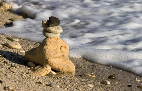 Pyramid from pebbles. Stock Photos