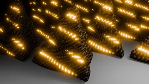 Pyramid Pulse 4K VJ Loop - Hypnotic Geometric Motion Gold Stock Footage 303750217