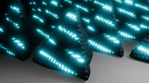 Pyramid Pulse 4K VJ Loop - Hypnotic Geometric Motion Teal Stock Footage 303750266