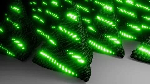 Pyramid Pulse 4K VJ Loop - Hypnotic Geometric Motion Green Stock Footage 303750368