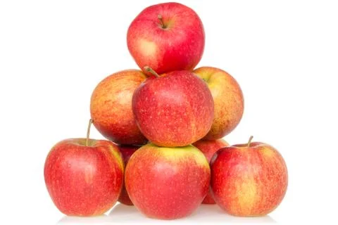 Pyramid of red apples Stock Photos
