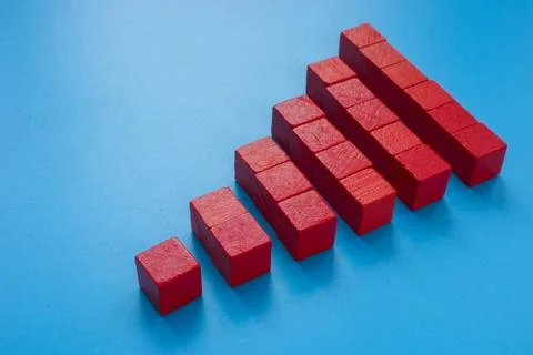A Pyramid from red cubes. Scalability concept. Stock Photos