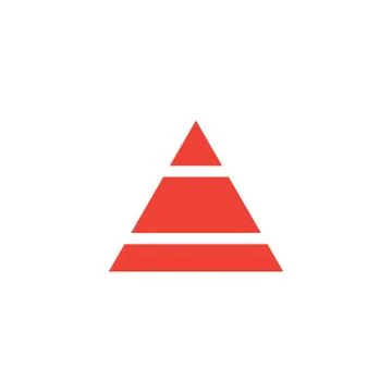 Pyramid Red Icon On White Background. Red Flat Style Vector Illustration. Stock Illustration