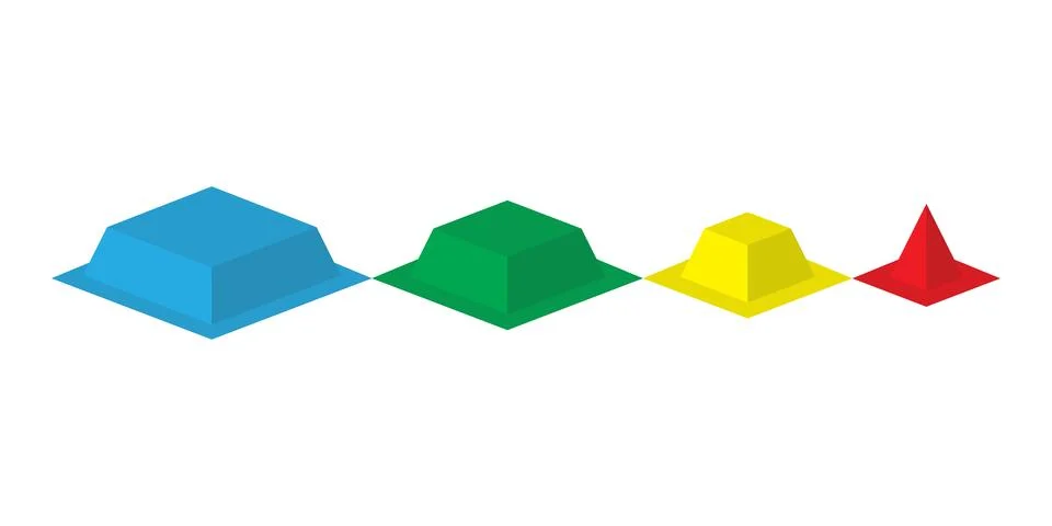 Pyramid in a row Stock Illustration
