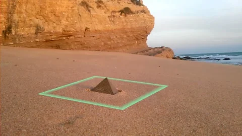 Pyramid in the sand Stock Footage 154851116