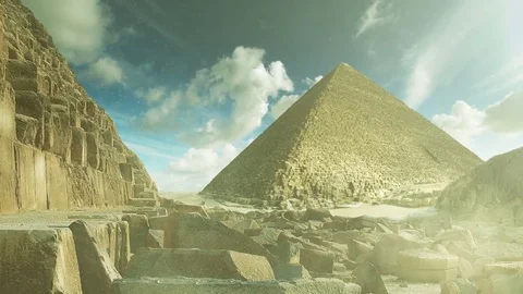 Pyramid in the Sand Storm Video stock 70441820