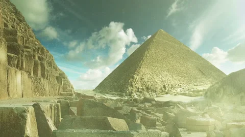 Pyramid in the Sand Storm Video stock 134010563