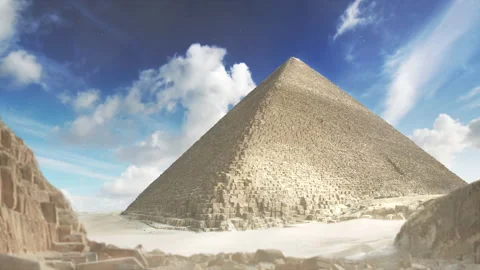 Pyramid in the Sand Storm Stock Footage 156794992