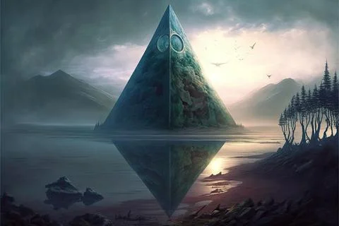 A Pyramid In A Savannah Stock Illustration