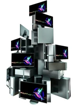 Pyramid as set of multiple computers 写真素材