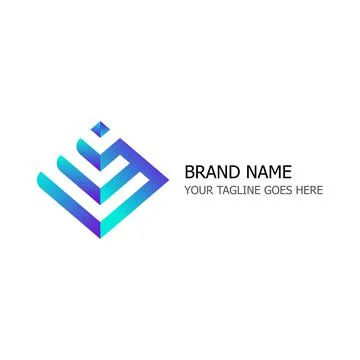 Pyramid shape vector logo template Stock Illustration