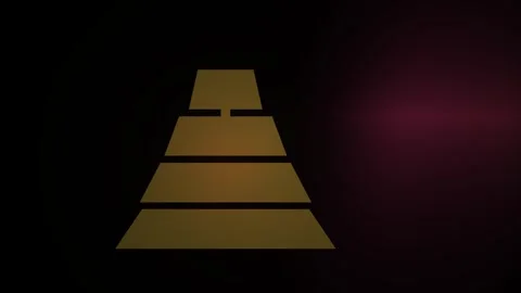 Pyramid shaped object with horizontal lines on a dark background. Stock Footage 336707800