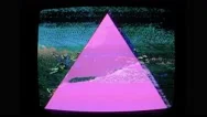 Pyramid Shores: Lofi Pink Triangle Wind, Vhs Feedback &Amp; Glitch Effects Stock Footage
