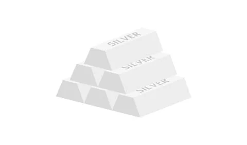 Pyramid of silver ingots Stock Illustration