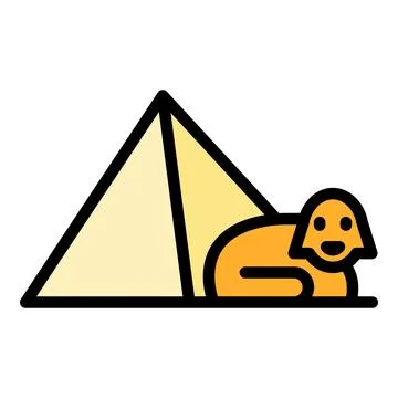 Pyramid sphinx icon vector flat Stock Illustration