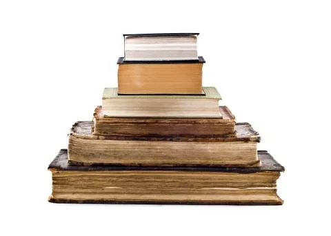Pyramid stack of old books Stock Photos