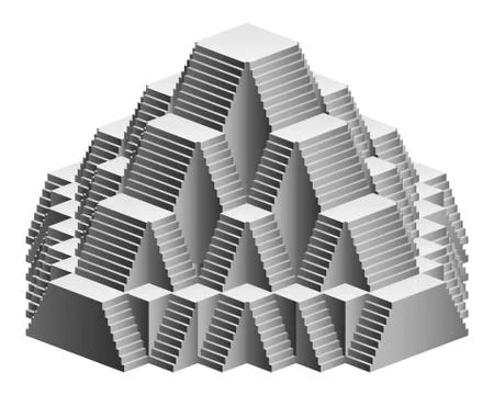 Pyramid staircase design construction vector illustration Stock Illustration