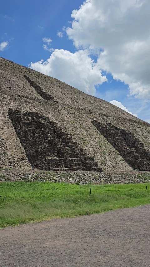 Pyramid stone steps and grass, Jamaica Vertical 4K Video stock 348266986