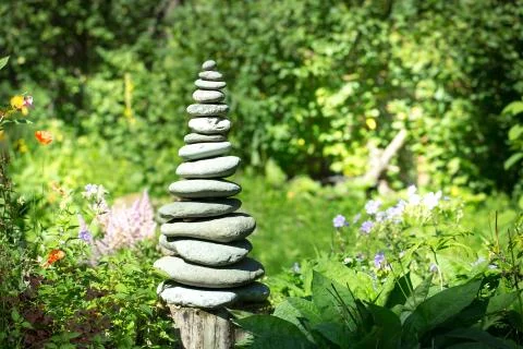 A pyramid of stones Stock Photos