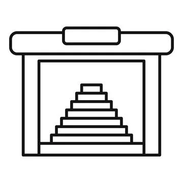 Pyramid structure inside building line art icon Ilustración de archivo