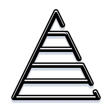 Pyramid structure with levels representing hierarchy and progress Illustrazione stock