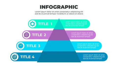 Pyramid-Structured Infographic with Four Horizontal Sections Stock-Illustration