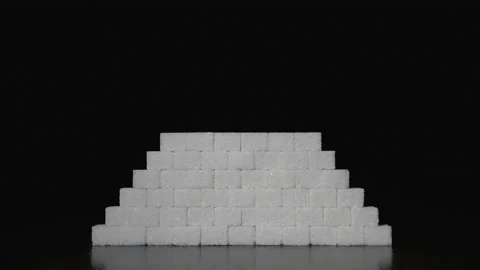 Pyramid of sugar cubes Stock Footage 171680635